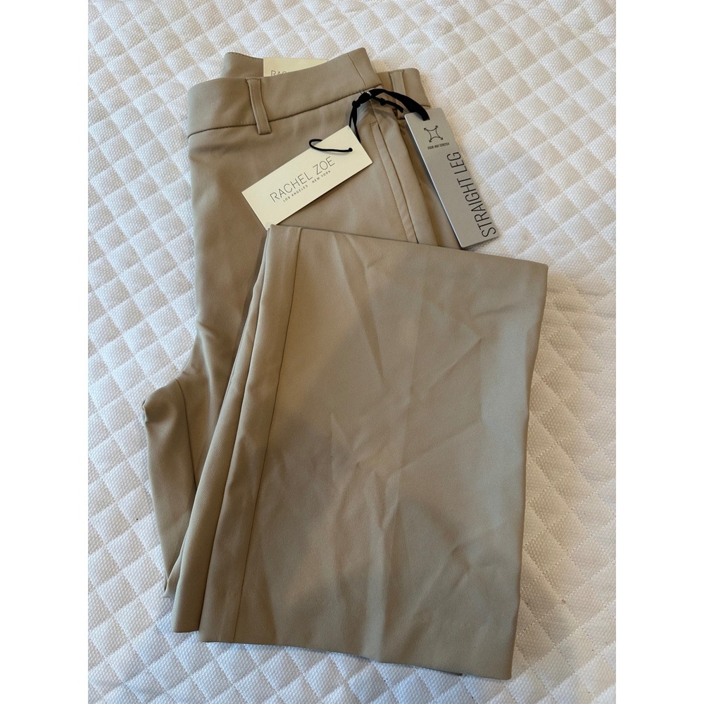 Rachel Zoe Womens Tan Beige Hi-Rise Straight Leg Four Way Stretch Pants Size 2